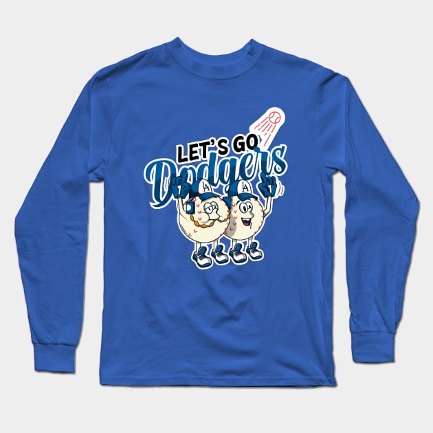 Let's Go Dodgers! Long Sleeve T-Shirt by HarlinDesign